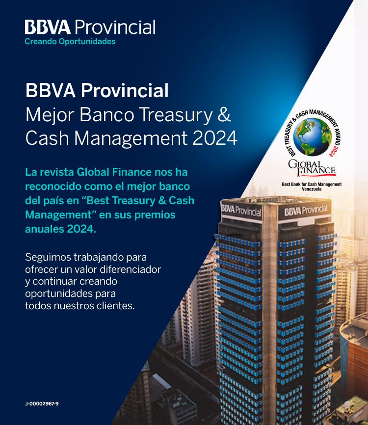 BBVA Provincial es el mejor banco en Treasury &#038; Cash Management de Venezuela en 2024, según Global Finance