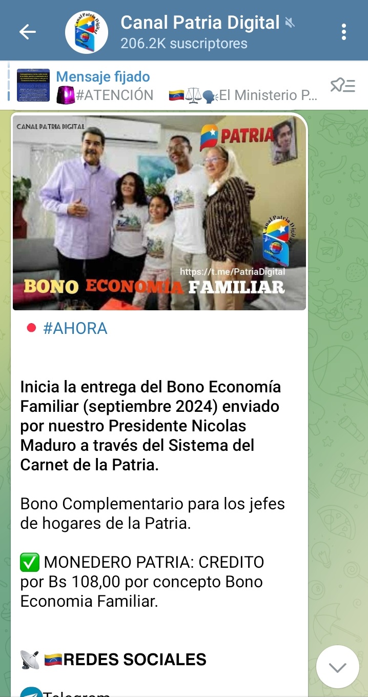 No hubo variación en el monto: Entregan el bono «Economía Familiar» de septiembre por US$ 2,92