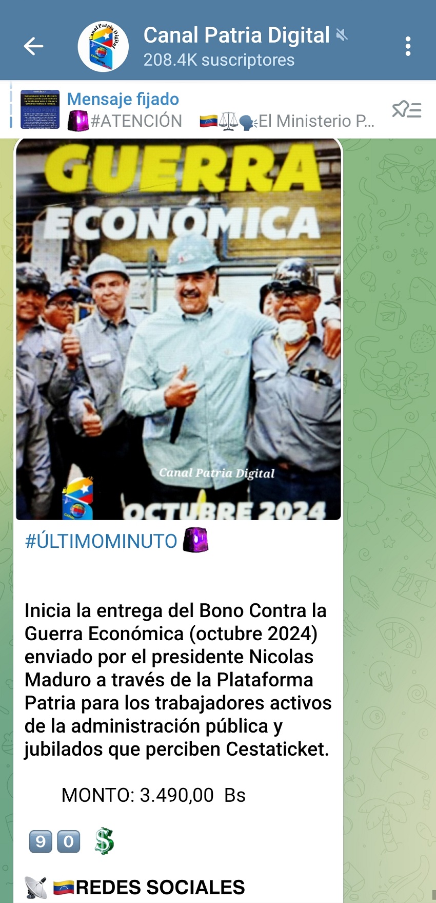 Monto del bono «Contra la Guerra Económica» de octubre subió en bolívares (+detalles)