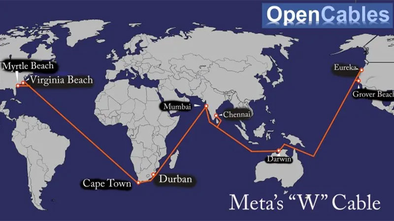 Meta planea construir un cable submarino de 10.000 millones de dólares que abarque todo el mundo