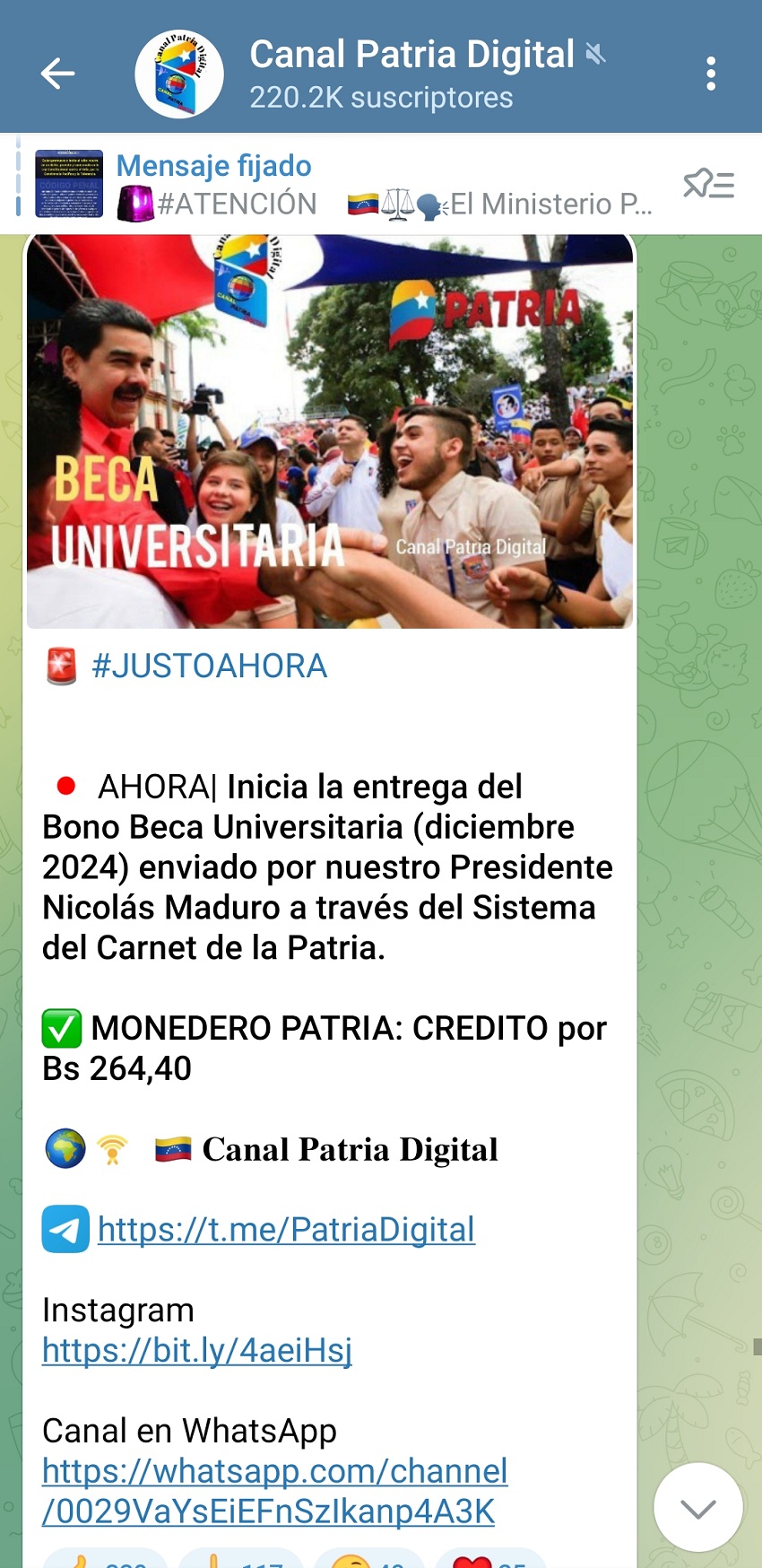 Pagan bono «Beca Universitaria» de diciembre: Tuvo un incremento del 11% en bolívares