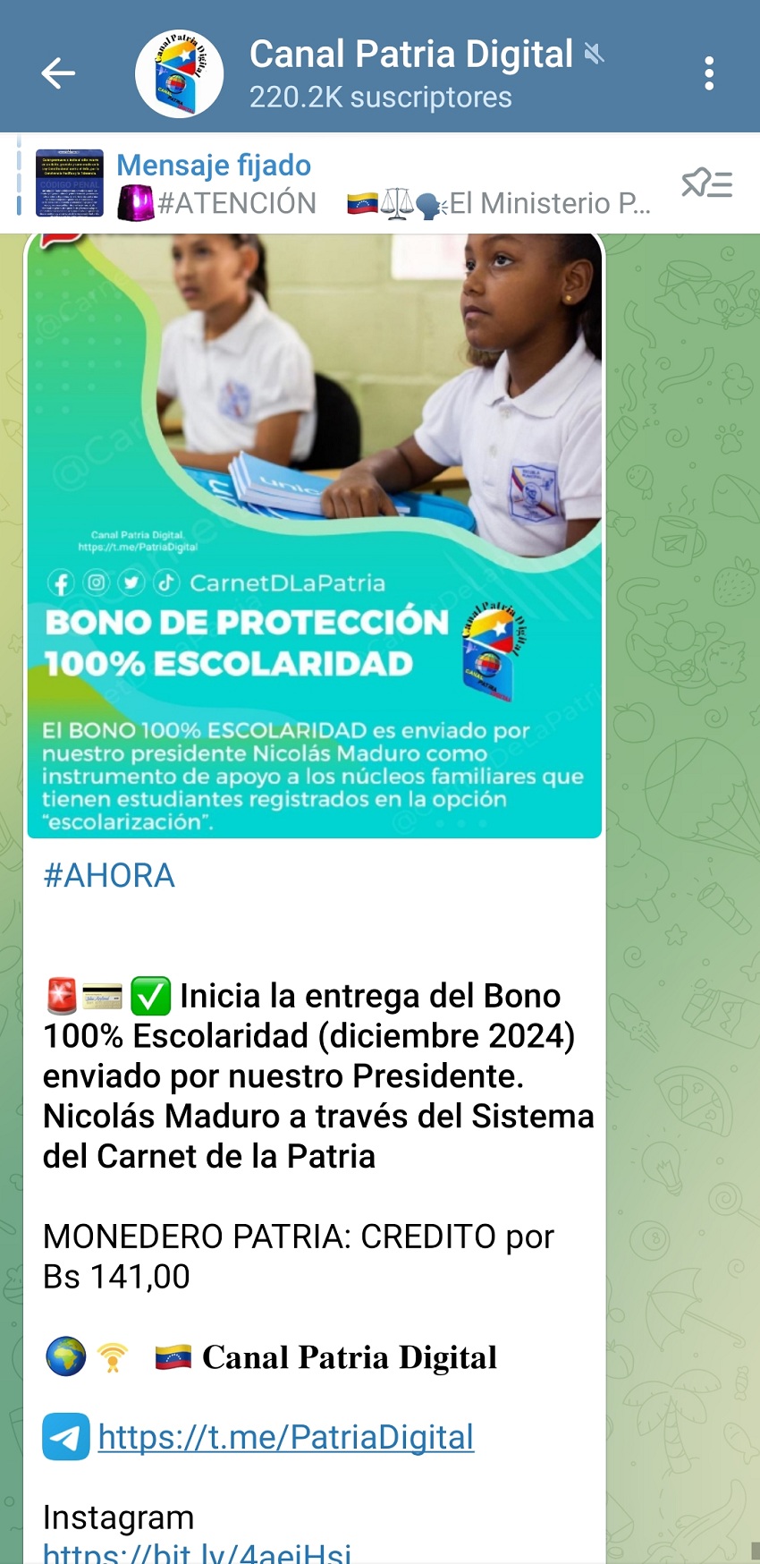 Aumentó en bolívares y en divisas: Pagan bono «100% Escolaridad» de diciembre por el Sistema Patria