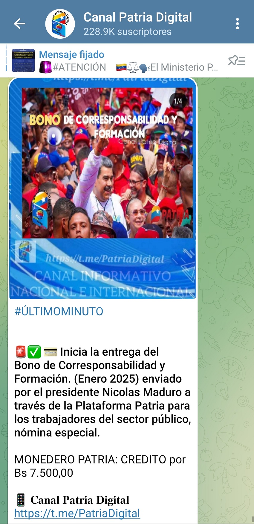 Equivale a US$ 141: Pagan bono de «Corresponsabilidad y Formación» de enero a trabajadores de nómina especial