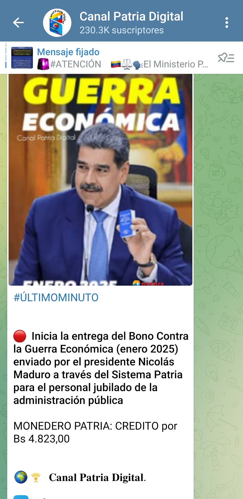 Incrementó en bolívares: Pagan bono «Contra la Guerra Económica» de enero a jubilados (+monto)