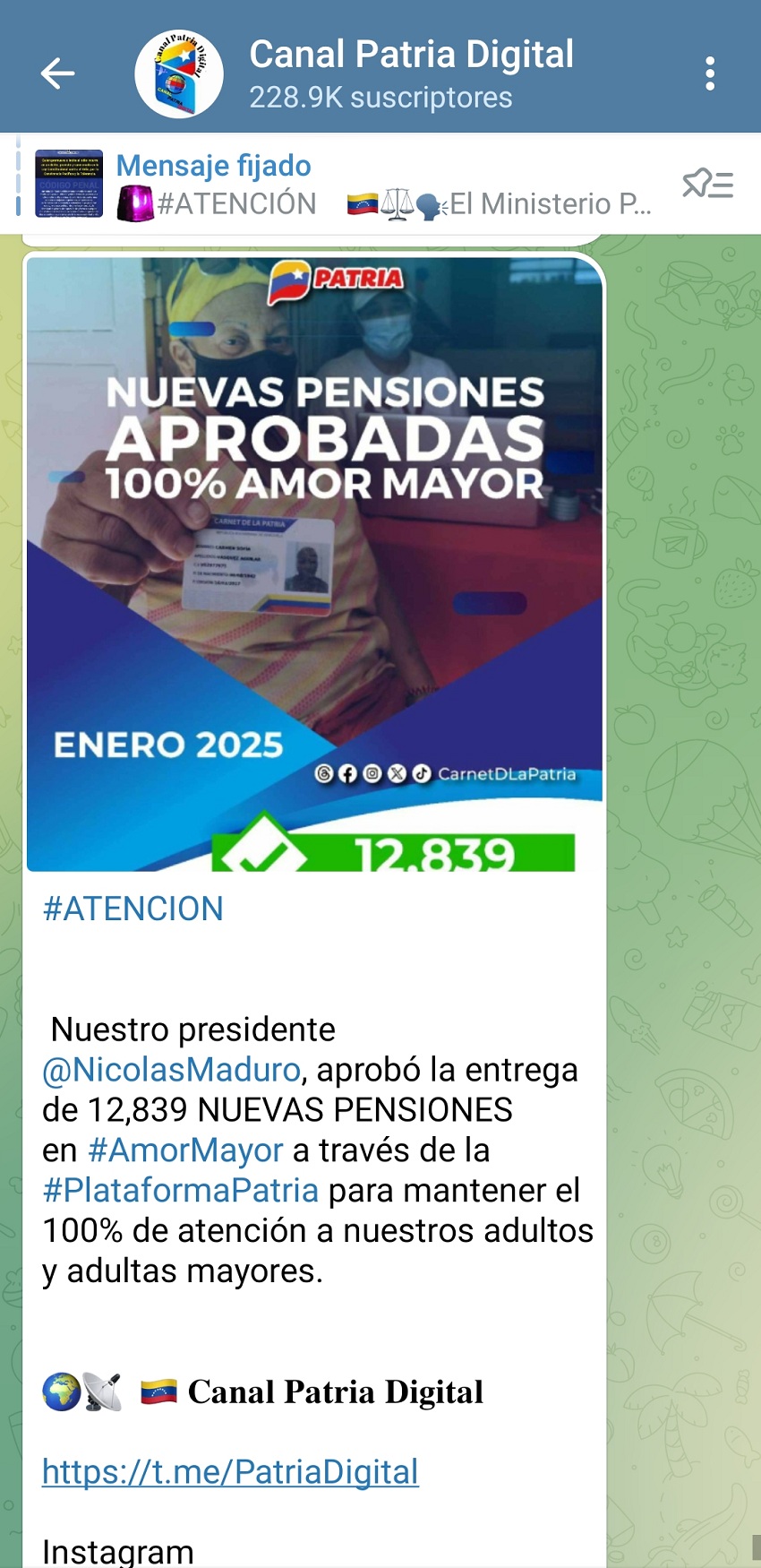 Aprueban las primeras pensiones de 2025 a través de la «Gran Misión Amor Mayor»