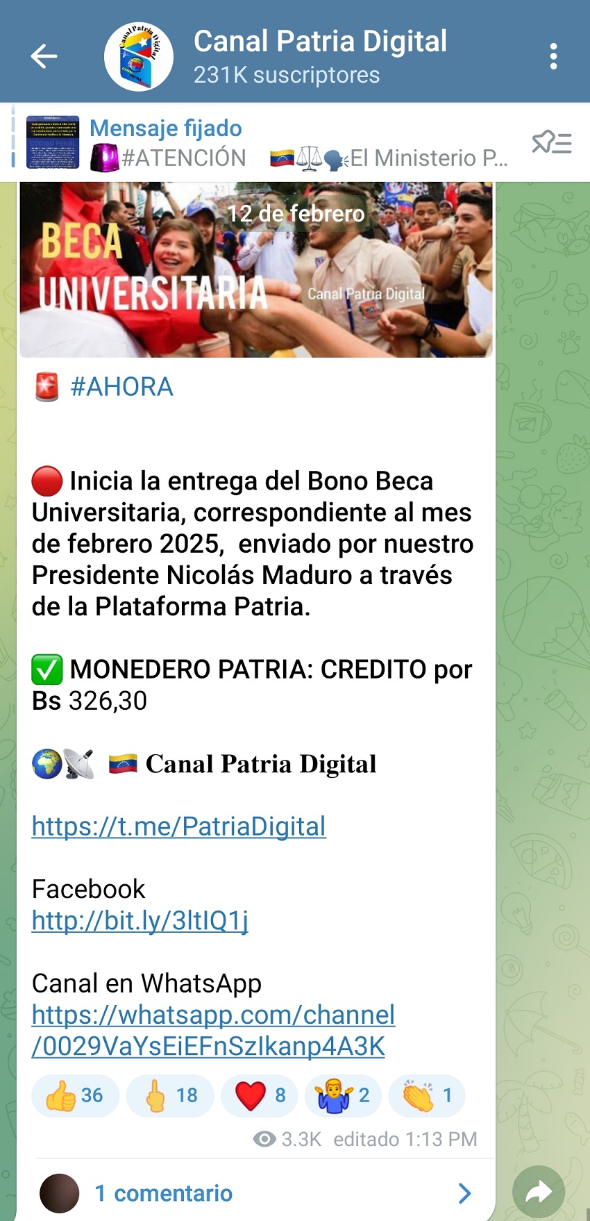 Pagan bono «Beca Universitaria» de febrero: Aumentó más de 11% en bolívares (+detalles)