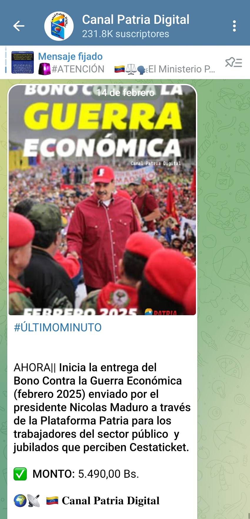 Aumentó en bolívares y divisas: Pagán bono «Contra la Guerra Económica» a trabajadores activos y a jubilados