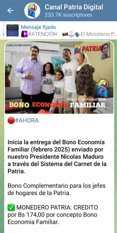 Pagan «Bono Economía Familiar»: el monto es inferior a US$3