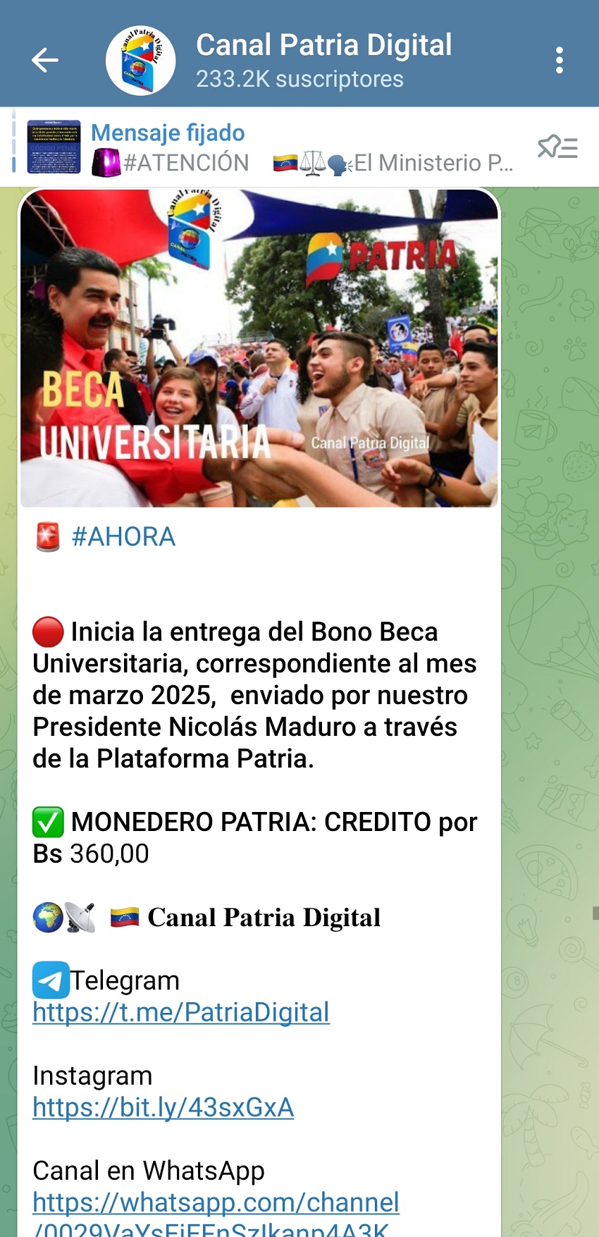 Incrementaron 10% en bolívares: Pagan bonos «Beca Universitaria» y «Beca Enseñanza Media» de marzo (+montos)