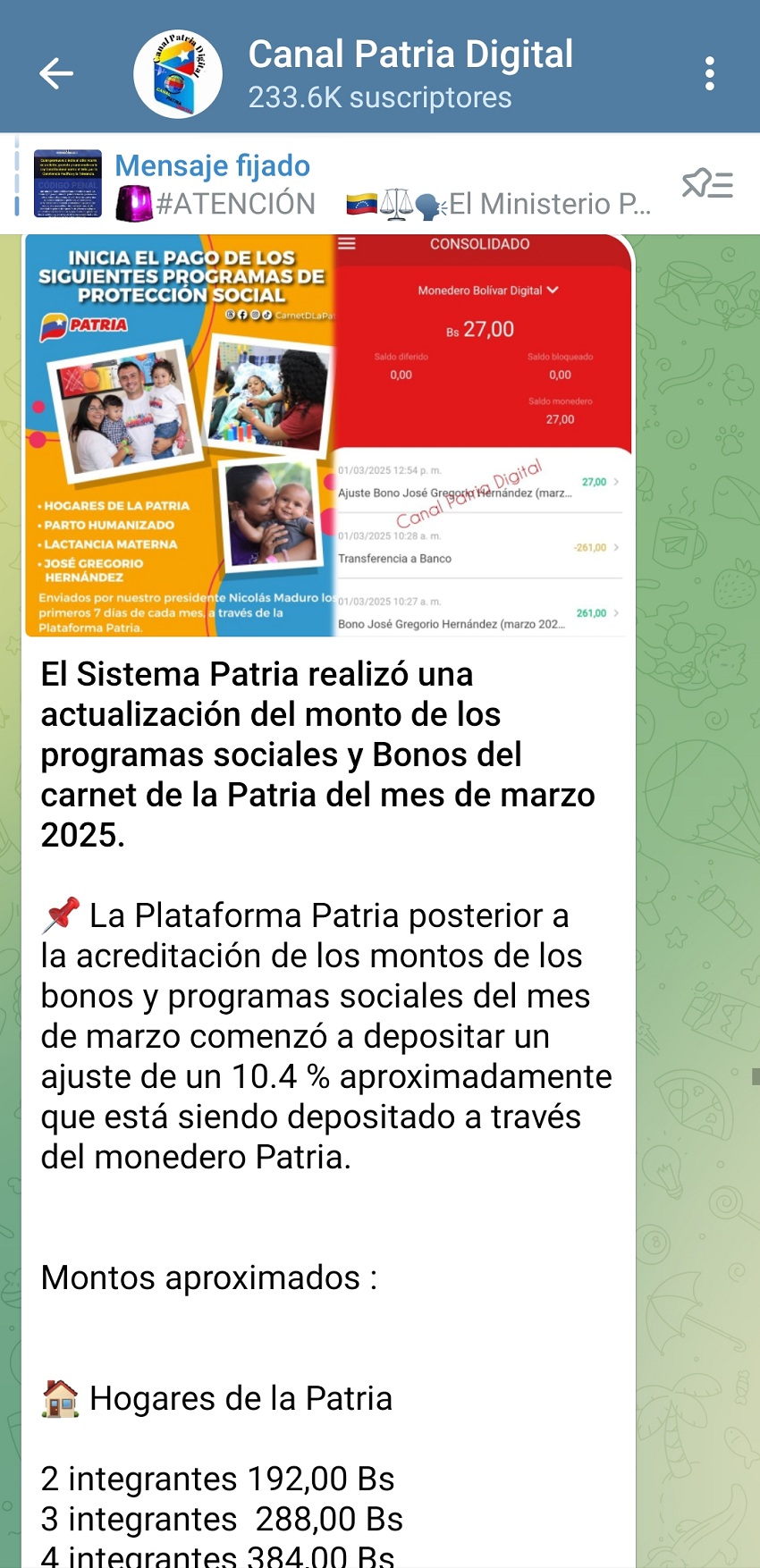 Bonos y programas de protección social: Estos son los montos de marzo de 2025